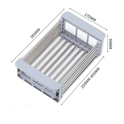 Extendable Sink Draining Rack - Space - Saving Crockery and Vegetable Holder for the Kitchen
