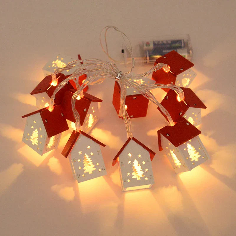 Led Christmas Houses Made Of Wood With Festive Lighting