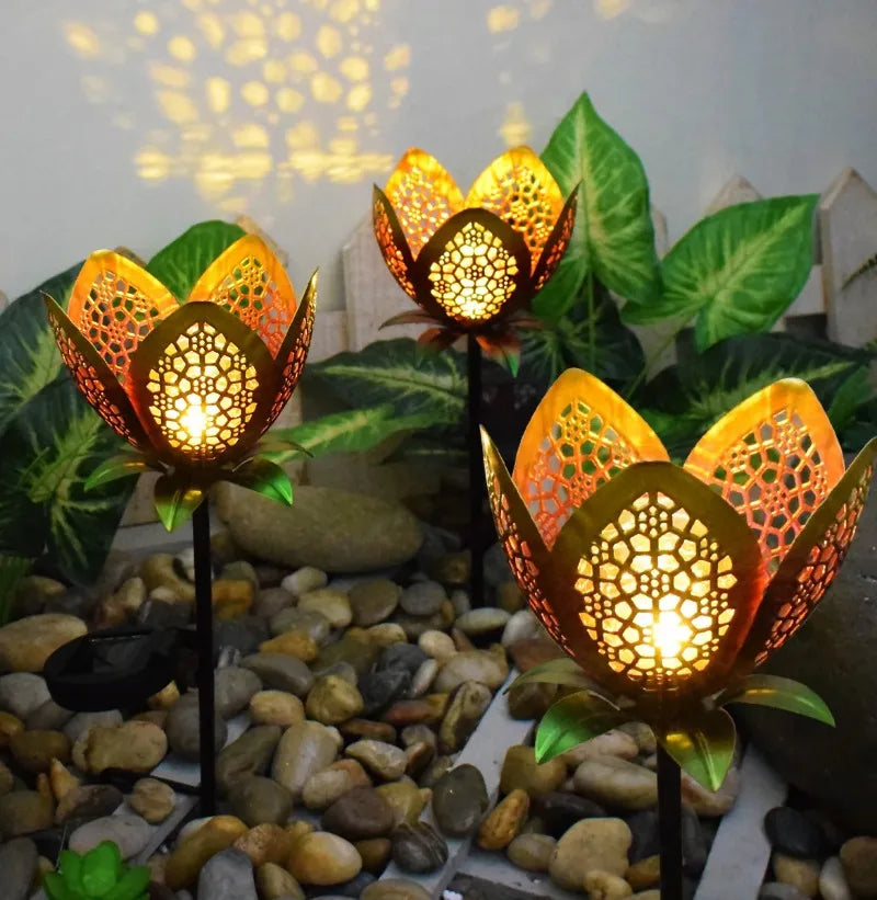 Solar Garden Light Lotus Flower - Decorative Led Outdoor Lighting For Garden And Yard