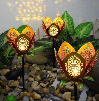 Solar Garden Light Lotus Flower - Decorative Led Outdoor Lighting For Garden And Yard