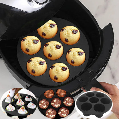 Silicone Muffin Tin for Hot Air Fryer - Non - Stick & Flexible for Muffins , Cupcakes & Snacks
