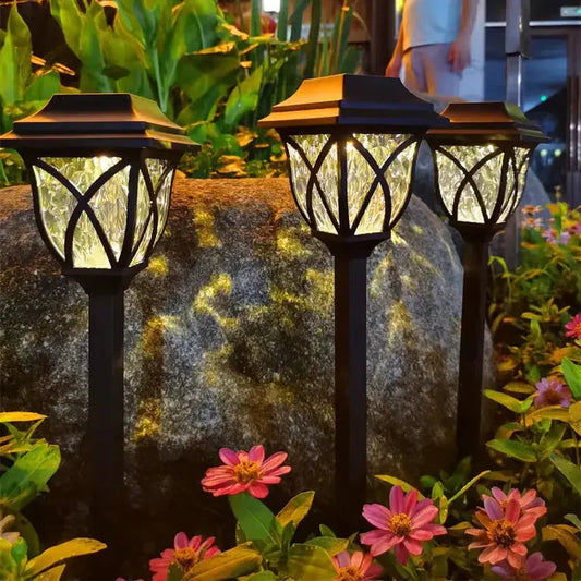 Solar Garden Lighting with Natural Charm - Elegant Lamps for Outdoors