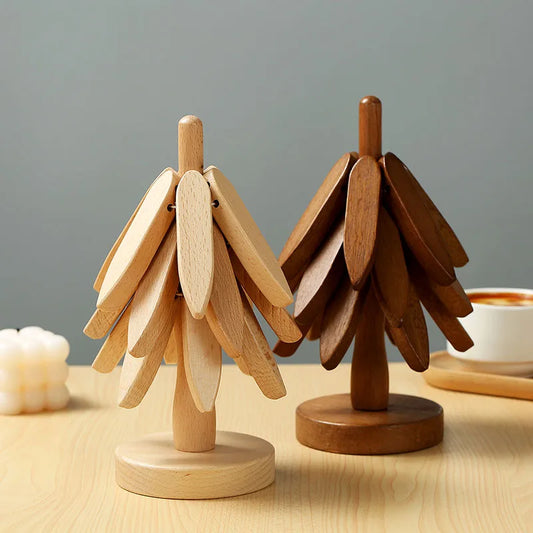 Elegant Tree Coasters In Wood Look