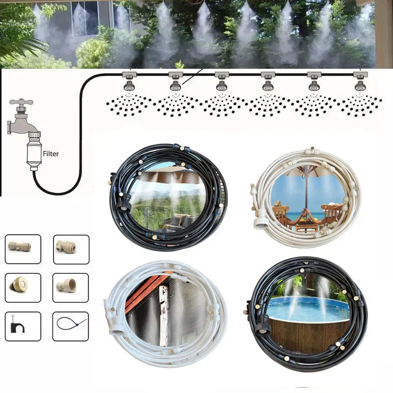 Watering System for the Garden - Drip Irrigation Kit with Adjustable Spray Head and Accessories