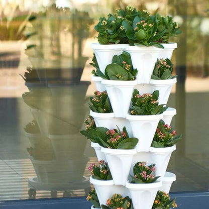 Space - Saving Stackable Plant Pots - Vertical Planting System with Castors