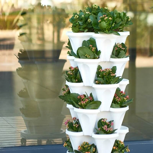 Space - Saving Stackable Plant Pots - Vertical Planting System with Castors