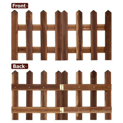 Decorative Wooden Garden Fence for Flower Beds and Outdoor Areas