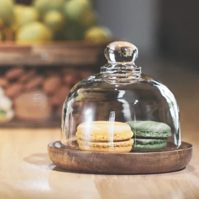 Glass Bowl With Wooden Lid - Sturdy Storage Bowl For Snacks And Sweets