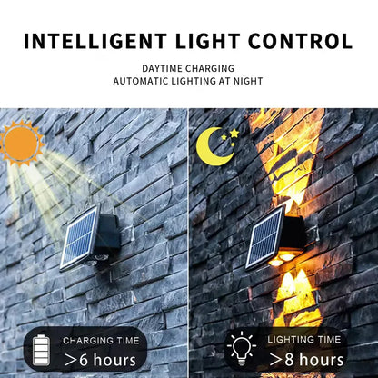 Solar Led Outdoor Wall Light With Up & Down Effect - Modern Wall Lighting For Garden And Patio