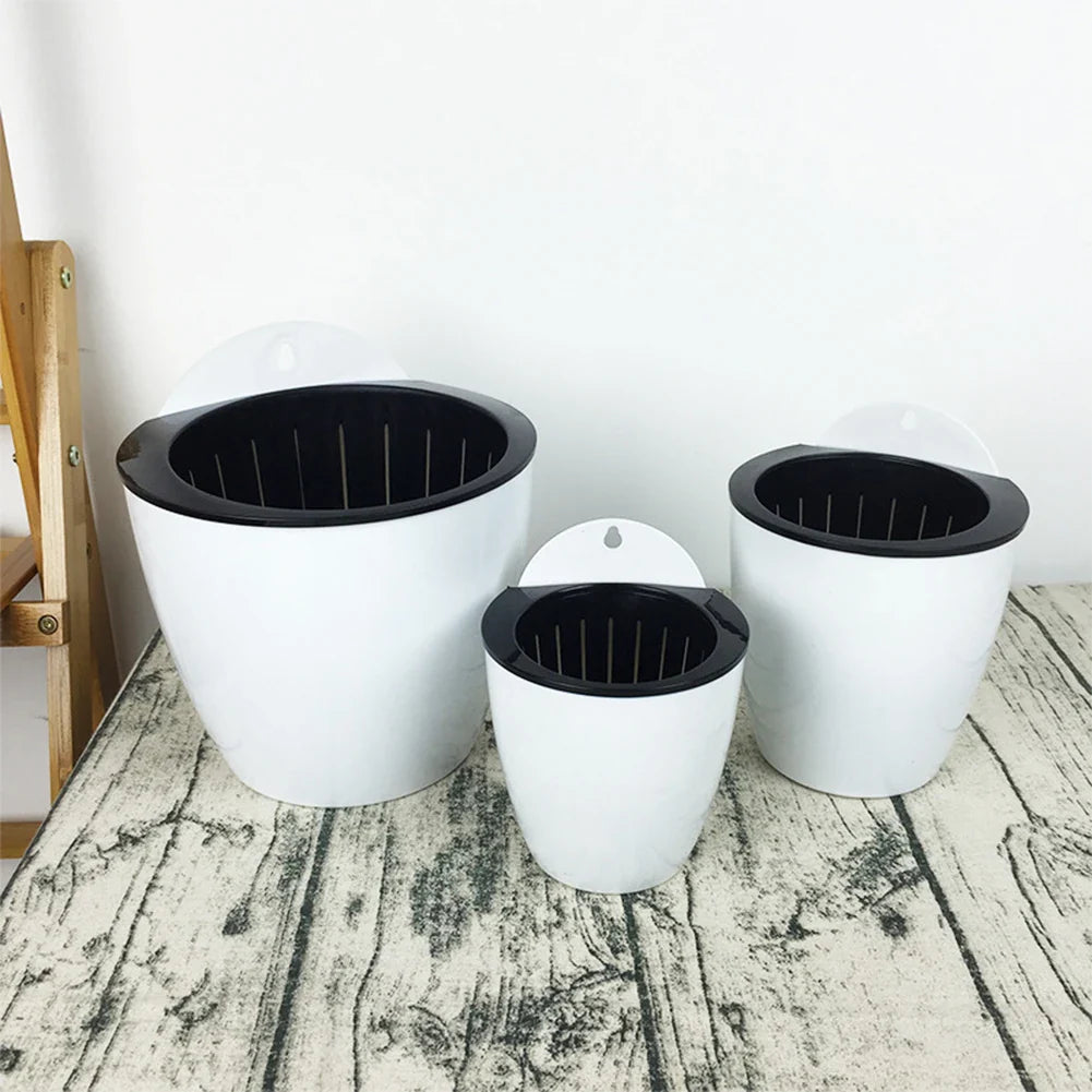 Self - Watering Hanging Plant Pot - Modern Flower Pot for Wall Mounting