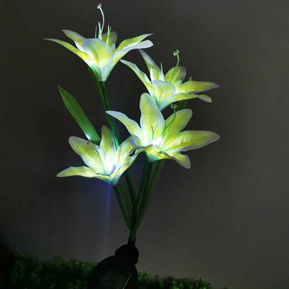 Lily - Shaped Solar Led Flower Lights - Colour - Changing Garden Lights With Rod For Outdoor Areas