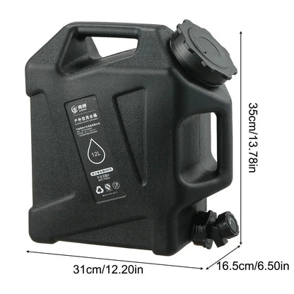 Portable 12 Litre Water Container With Drain Tap - Robust Canister For Outdoor And Camping