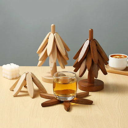 Elegant Tree Coasters In Wood Look