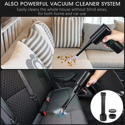 2-in-1 Portable Vacuum Cleaner And Blower With Compressed Air And Led Light (7500mah)