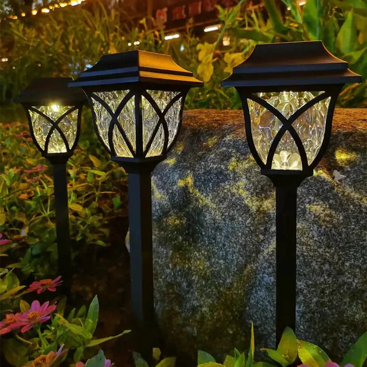 Solar Garden Lighting with Natural Charm - Elegant Lamps for Outdoors