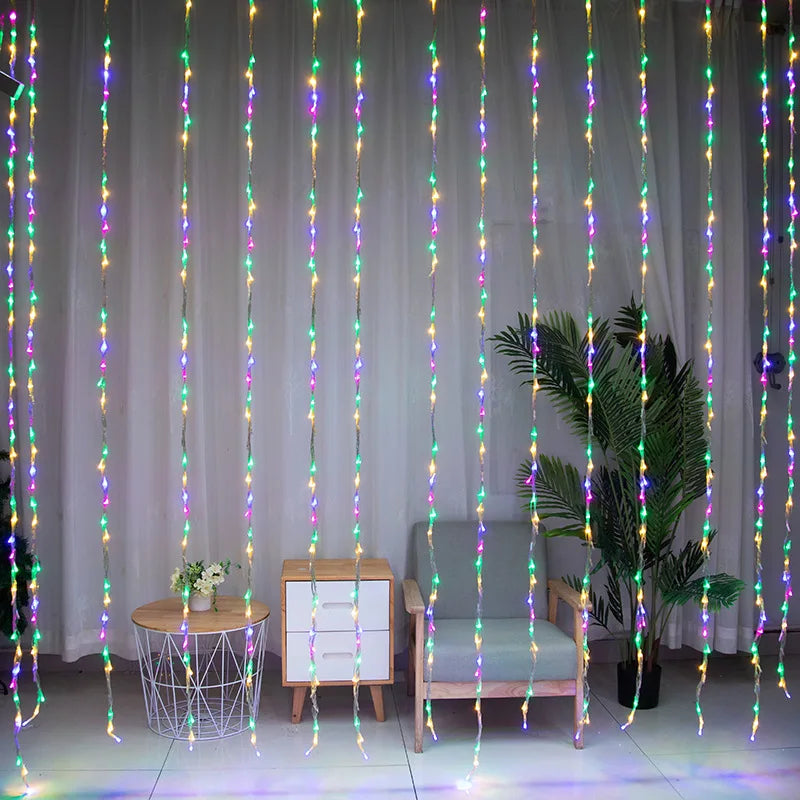 Led Light Curtain With Colour Change - Decorative Fairy Lights For Windows  Walls And Parties