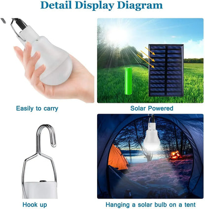 Solar Lamp With Solar Panel - Energy - Saving LED Lamp For Indoor And Outdoor Use