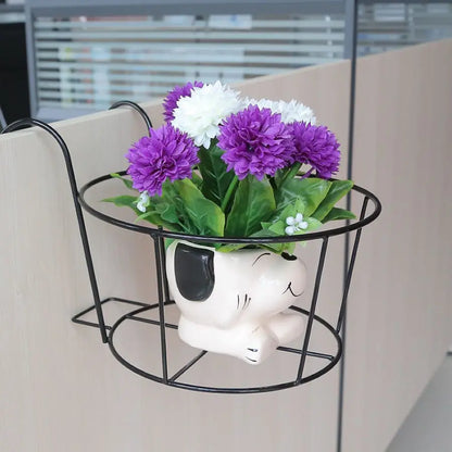 Practical Planter Holder with Sturdy Metal Frame for Balconies and Patios
