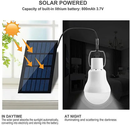Solar Lamp With Solar Panel - Energy - Saving LED Lamp For Indoor And Outdoor Use