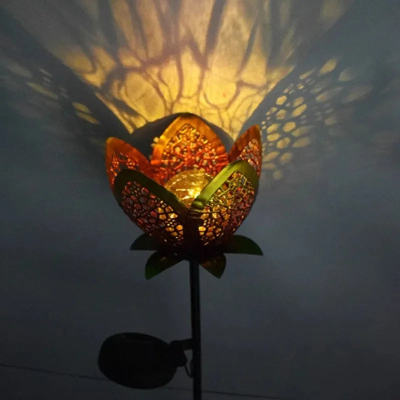 Solar Garden Light Lotus Flower - Decorative Led Outdoor Lighting For Garden And Yard