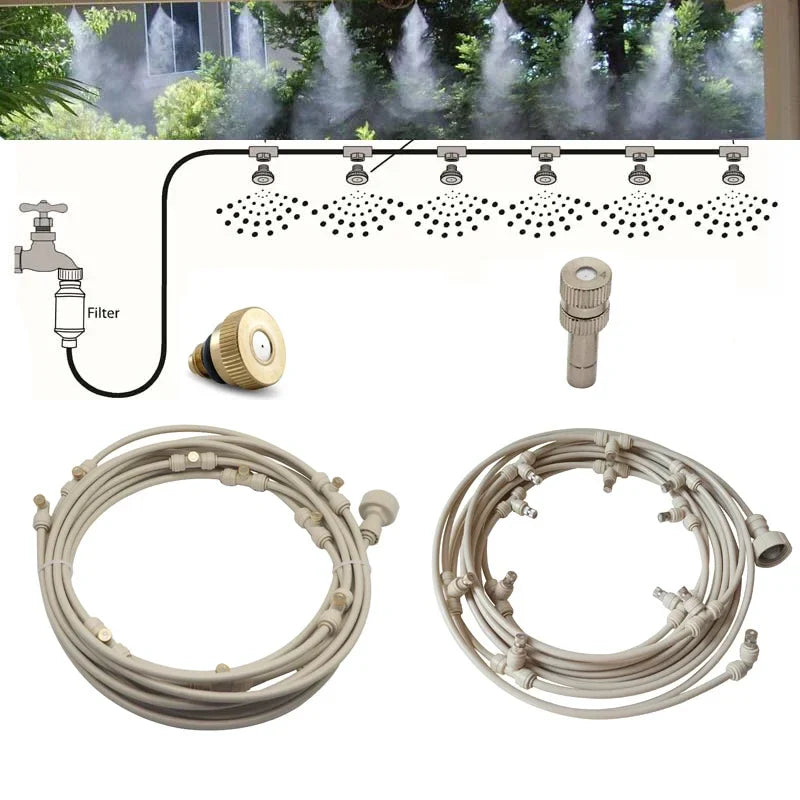 Watering System for the Garden - Drip Irrigation Kit with Adjustable Spray Head and Accessories