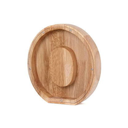 Wooden Alphabet Piggy Bank With Transparent Viewing Window For Stylish Saving