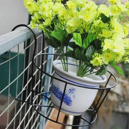 Practical Planter Holder with Sturdy Metal Frame for Balconies and Patios