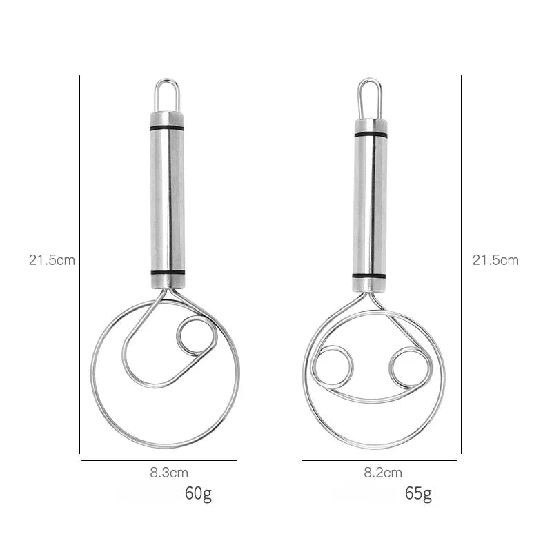 Robust Stainless Steel Danish Dough Whisk - Durable Ergonomic Design For Versatile Baking And Cooking