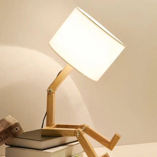 Wooden Table Lamp with Book Holder - Modern Design for Your Home