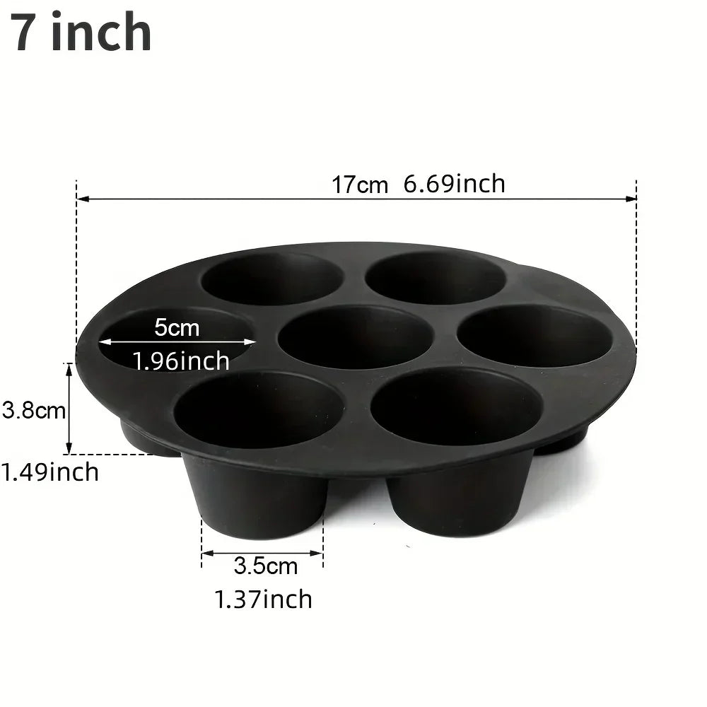 Silicone Muffin Tin for Hot Air Fryer - Non - Stick & Flexible for Muffins , Cupcakes & Snacks