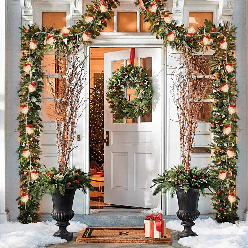 Wooden Christmas Houses with Led Lighting for Festive Decorations