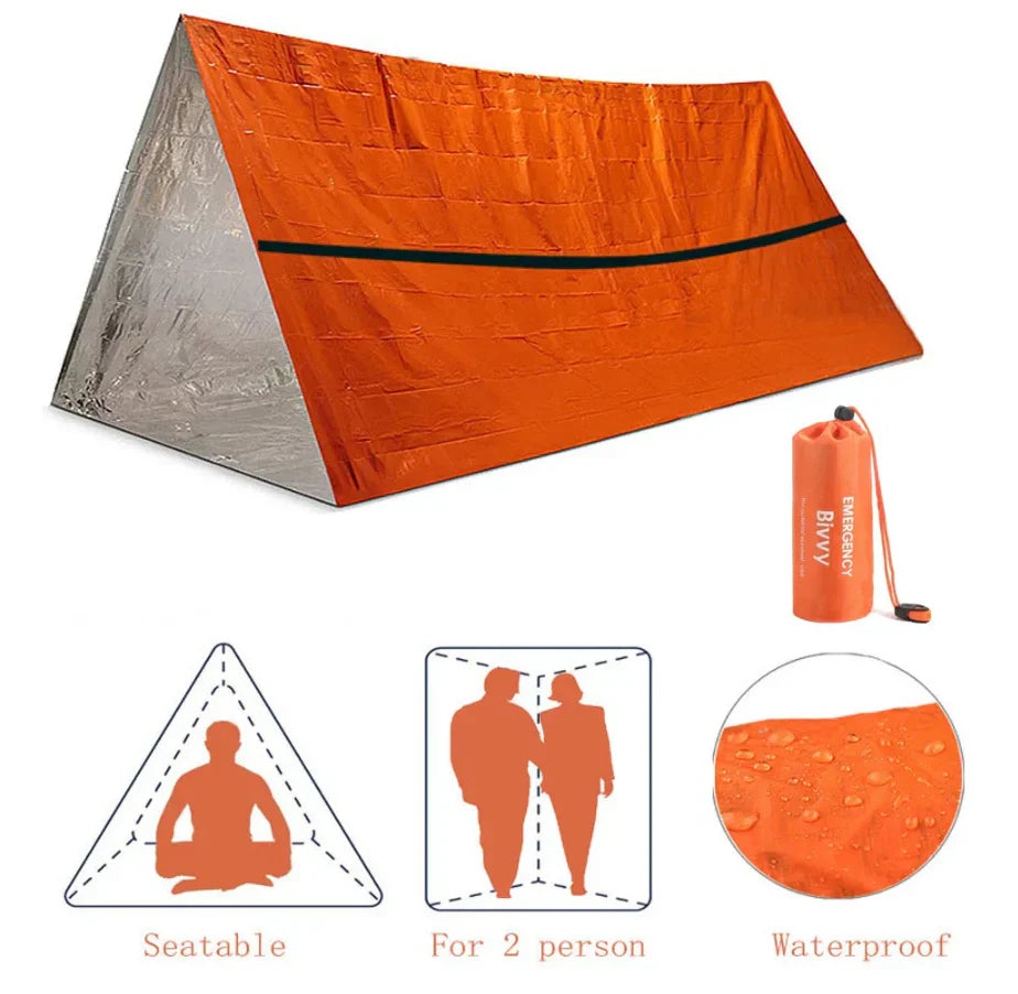 2 - Person Survival Tent with Thermal Insulation for Outdoor Adventures
