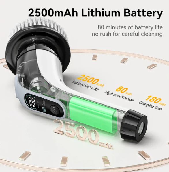 Cordless Electric Cleaning Brush With 7 Interchangeable Attachments