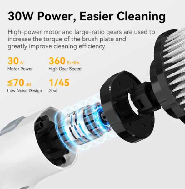 Cordless Electric Cleaning Brush With 7 Interchangeable Attachments