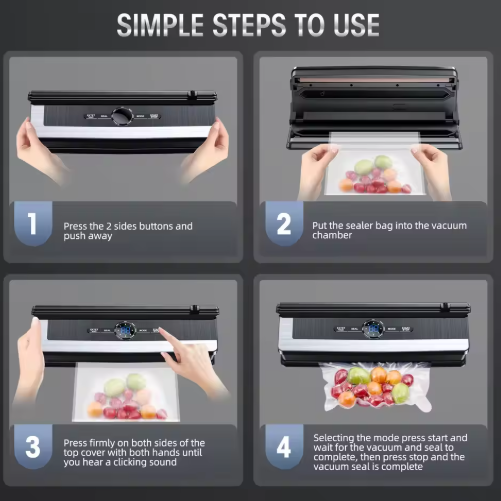 Multifunctional 8-in-1 Vacuum Sealer with Integrated Film Cutter