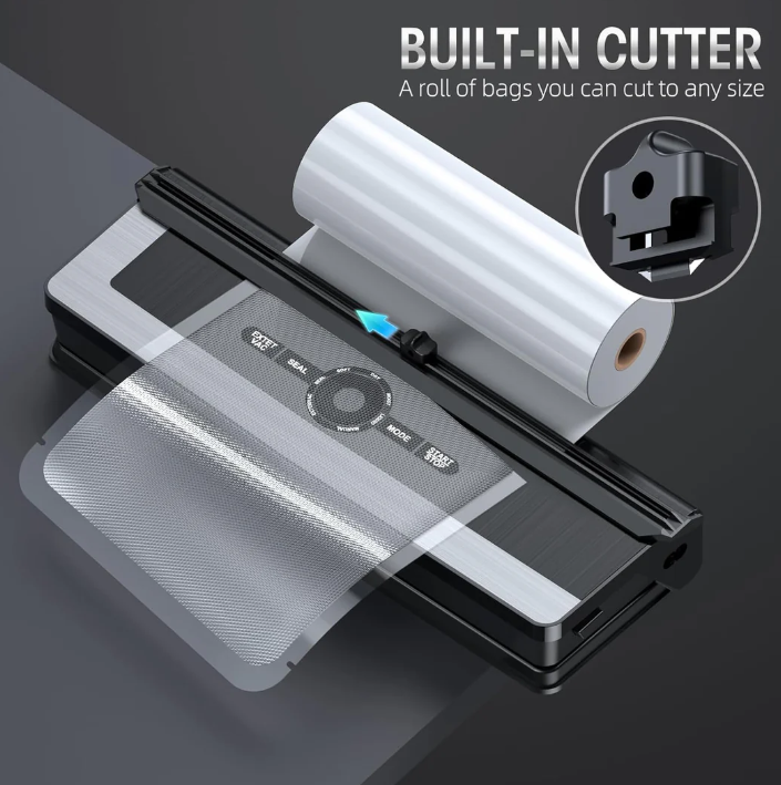 Multifunctional 8-in-1 Vacuum Sealer with Integrated Film Cutter