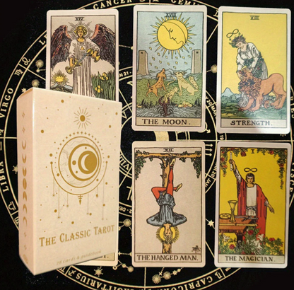 Traditional tarot deck with 78 cards