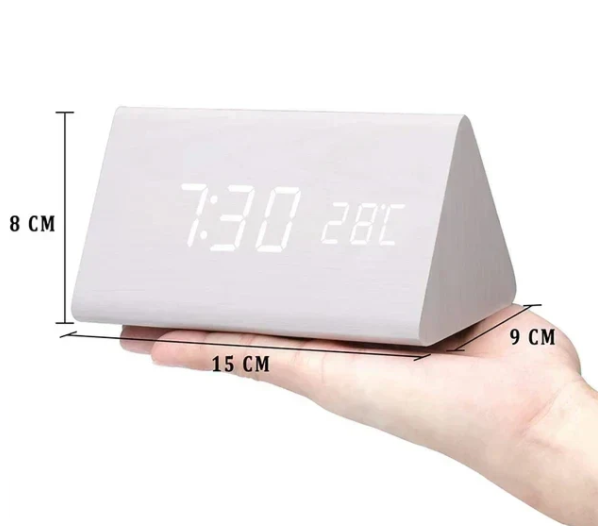 LED wooden watch with voice activation
