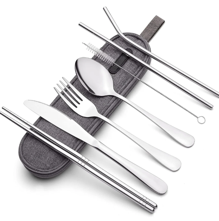 Compact Stainless Steel Cutlery Set For On The Go