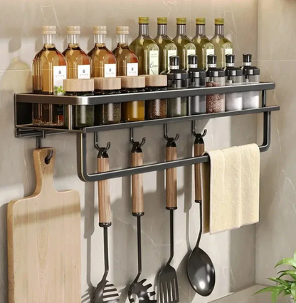 Contemporary Black Kitchen Shelf