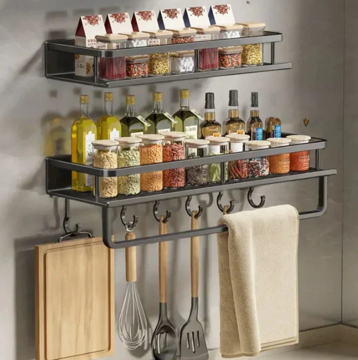 Contemporary Black Kitchen Shelf