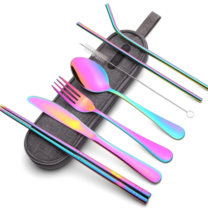 Compact Stainless Steel Cutlery Set For On The Go