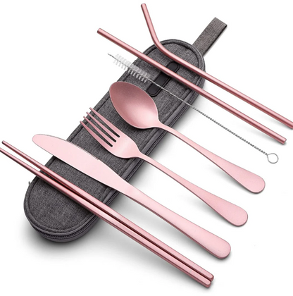 Compact Stainless Steel Cutlery Set For On The Go