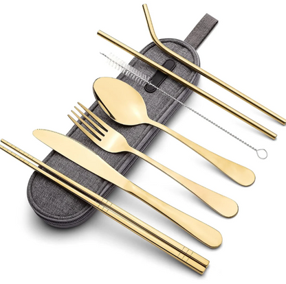 Compact Stainless Steel Cutlery Set For On The Go