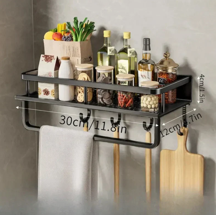 Contemporary Black Kitchen Shelf