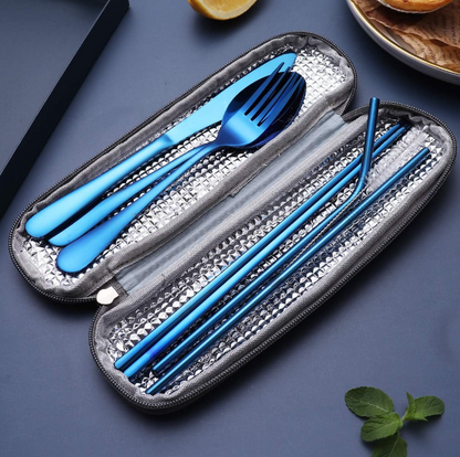 Compact Stainless Steel Cutlery Set For On The Go
