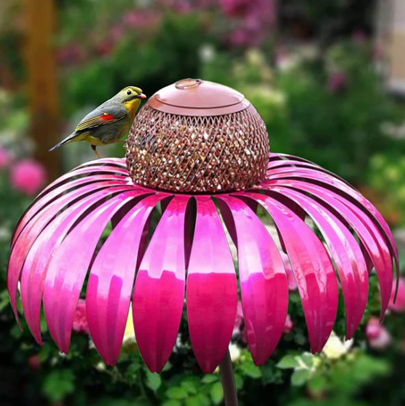 Bird Feeder Station In Flower Design
