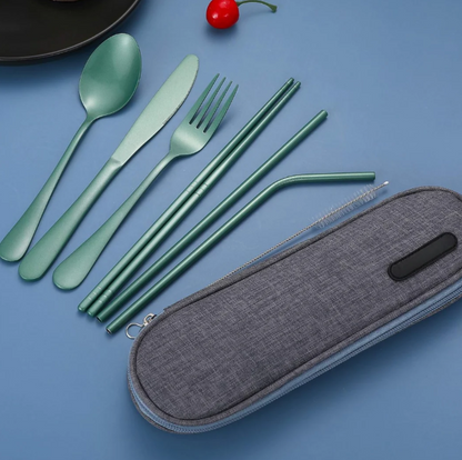 Compact Stainless Steel Cutlery Set For On The Go