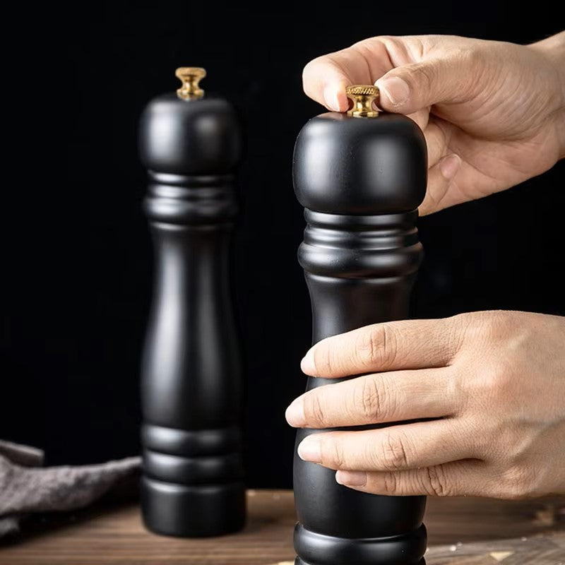 Salt And Pepper Mill Set - Manual Wooden Spice Mill With Ceramic Grinder And Adjustable Grind