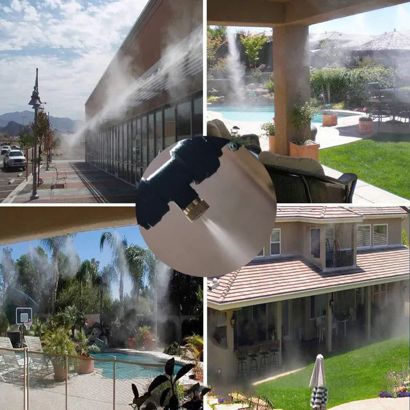 Spray Irrigation System - Water Hose with Spray Nozzles for Cooling Refreshment in the Garden